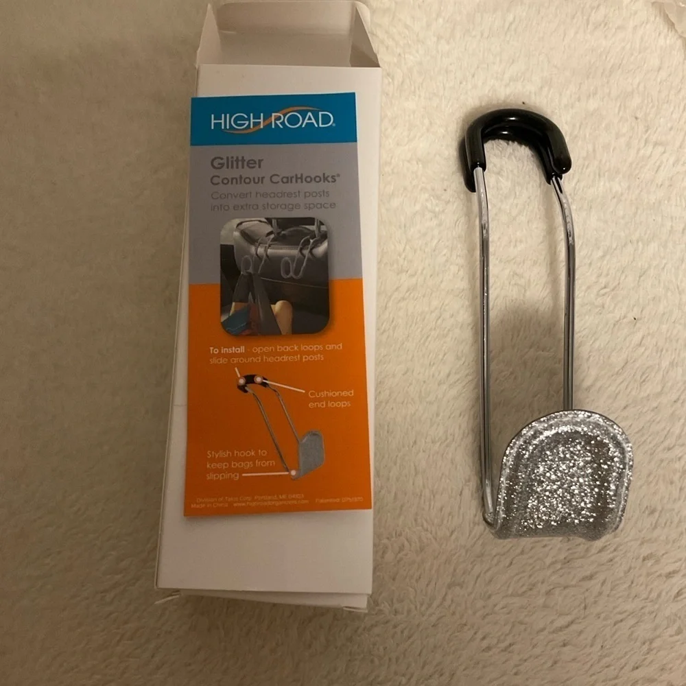 Silver Glitter Car Purse Hanger